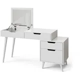 Vicco Schminktisch Judy, 145 x 125.5 cm mit Spiegel Weiß, 4 Schubladen, 145x125.5x50 Schlafzimmer, Schminktische