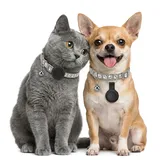 Katze GPS Tracker, Smart Tracker Ohne ABO für Katze Hund, Kompatibel mit iOS & Android, Geeignet für Katzen, Hunde und andere kleine Haustiere, IPX6 Wasserdicht, Weltweite Standortverfolgung - Grau