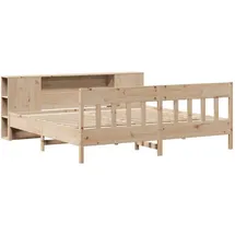 vidaXL Massivholzbett Mit Regal Ohne Matratze 180x200 Cm Kiefer Vidaxl