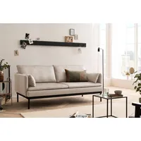 XDREAM 2-Sitzer Montana, Einzelsofa im modernen, skandinavischen Design, besonders weicher Veours-Stoff beige