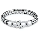 KUZZOI Zopfgliederarmband Herren Silber 21 cm