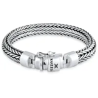 KUZZOI Zopfgliederarmband Herren Silber 21 cm