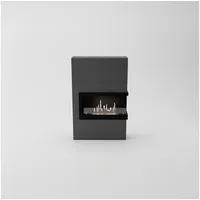 GLOW FIRE Echtfeuer-Dekokamin Halden Rechts Ethanol Kamin, Bioethanol Kamin mit 3h Brenndauer, Heizleistung bis 2 kw schwarz