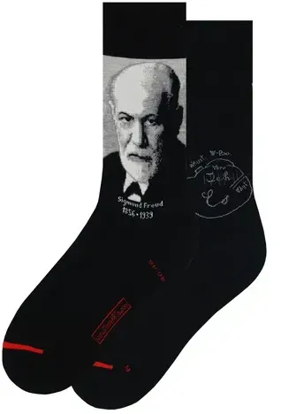 MuseARTa Unisex Socken Science & History - Sigmund Freud - Black - 36-40