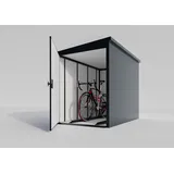 MY-MÜLLTONNE Fahrradbox RAL 7016 – Fahrradgarage für 2 Fahrräder, abschließbarer Fahrradcontainer für Diebstahlschutz aus verzinktem Stahl, wetterfester Fahrradunterstand in anthrazit