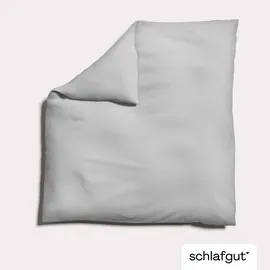 schlafgut Knitted Jersey unifarben Grau 155 x 220 cm + 40 x 80 cm