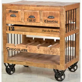 SIT Möbel Küchenwagen SIT "Rustic", beige (natur), B:78cm H:87cm T:50cm, Rollwagen, Küchenwagen, Shabby Chic, Vintage