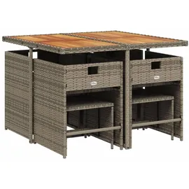 vidaXL Garten-Essgruppe 9-tlg. Grau