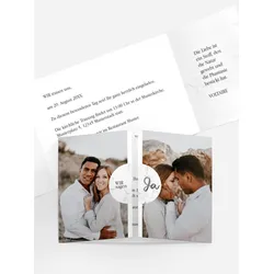Hochzeitseinladungen selbst gestalten mit Spruch und Fotos im Onlinedesigner bei Meine-Kartenmanufaktur.de