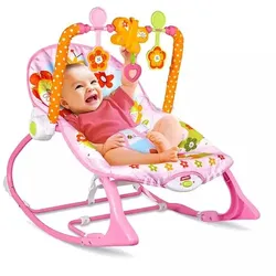 Schaukel und Stuhl mit Musik und Vibrationen, Blumenmuster, rosa