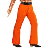 shoperama 70er Jahre Retro Herren Hose mit und ohne Muster Disco Kostüm Siebziger Schlager, Größe:S/M, Farbe:Orange - S-M