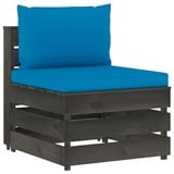 vidaXL Modulares Mittelsofa grau/hellblau