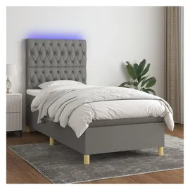 vidaXL Boxspringbett 100 x 200 cm Dunkelgrau