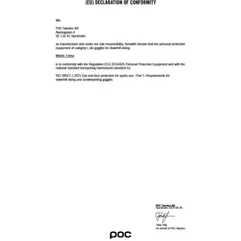 Poc Fovea Clarity Pow JJ Skibrille (Größe One Size, grau)