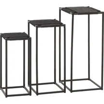 MCW Blumentisch MCW-N70 3er-Set 60 x 30 cm Schwarz