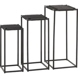 MCW Blumentisch MCW-N70 3er-Set 60 x 30 cm Schwarz