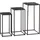 MCW Blumentisch MCW-N70 3er-Set 60 x 30 cm Schwarz
