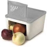 Snips Zwiebel Kartoffel Aufbewahrungsbox | Weiß und Grau | 3 kg | 25,5 x 20 x 17,5 cm | Made in Italy | 0% BPA und phthalatfrei, Plastic, 3 kilograms