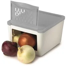 Snips Zwiebel Kartoffel Aufbewahrungsbox | Weiß und Grau | 3 kg | 25,5 x 20 x 17,5 cm | Made in Italy | 0% BPA und phthalatfrei, Plastic, 3 kilograms
