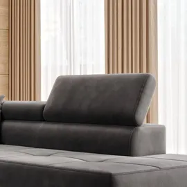 m-punkt Ecksofa Samt 2-Sitzer Grau