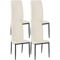 CLP Esszimmerstuhl Savino Kunstleder creme 4er Set
