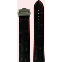 Certina Leder Lederarmband 22mm/20mm C600018238 - alligator-prägung,kalb,schwarz