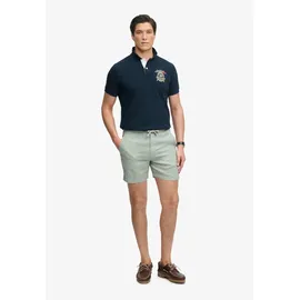 Superdry Shorts "MERCHANT LINEN SHORT", Herren, Gr. S, N-Gr, grün (bay grün), Web, Obermaterial: 100% Leinen, relaxed fit ca. Mitte Oberschenkel, Hosen Shorts, aus Leinen, Relaxed Fit, mit Reißverschluss