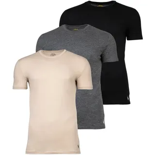 POLO RALPH LAUREN Herren T-Shirts, 3er Pack - CREW 3-PACK-CREW UNDERSHIRT, Rundhals, Baumwolle Schwarz/Grau/Beige 2XL