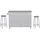 MCW Kücheninsel MCW-P62 mit 2 Sitzhockern, Küchenschrank Schublade Staufächer MDF 90x131x47cm weiß, dunkles Holz