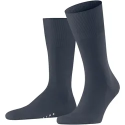 Socken FALKE "Airport", Herren, Gr. 39-40, dunkelblau meliert, Schurwolle, Baumwolle, Polyamid, Elasthan, unifarben, normal, Socken, klimaregulierend durch Schurwolle, atmungsaktiv, geruchshemmend