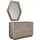 JV Möbel Kommode Anrichte mit Spiegel 110 x 84 x 43 cm Beige / Braun