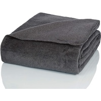 Glart Kuscheldecke uni grau, 130x170 cm, weich & warm, extra flauschig als Sofadecke, Wohndecke für Sofa oder Kinderbett, Plüsch-Überwurf ohne Ärmel
