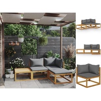 VidaXL 4-tlg. Garten-Lounge-Set mit Auflagen Massivholz Akazie
