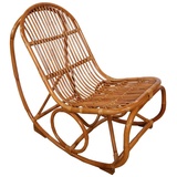 dynamic24 Schaukelstuhl Rattan Sessel Stuhl Relaxsessel Schaukelsessel Schwingsessel