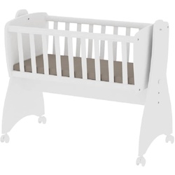 Lorelli Babywiege, Babyschaukel First Dreams 4 Räder, Bremsen, umbaubar in weiß