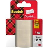 Scotch Crystal Clear 600, (19 mm x 15 m) - Allzweck-klebeband für die Reparatur, Verschließen von Dokumenten