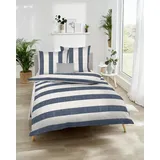 KAEPPEL College Gestreift Blau 155 x 220 cm + 2 x 80 x 80 cm