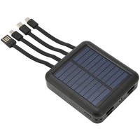 20000mAh Solar Phone Power Bank, Tragbare wasserdichte Solar Power Bank mit Ladekabel für den Außenbereich, 2X USB und USB C, Micro USB Port (Schwarz)