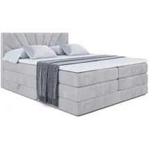 altdecor Boxspringbett MILTIO KING - 160x200 - H3/H4 - Hellgrau