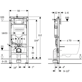 Geberit Duofix Element für Wand-WC, 112 cm, mit Sigma UP-SPK 12 cm