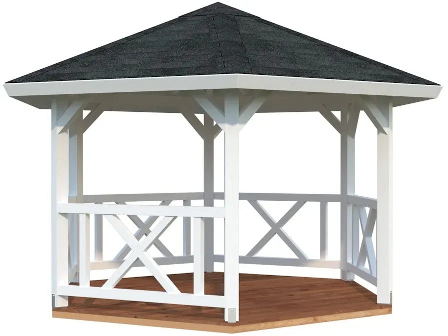 Palmako Pavillon Betty 9,9 m2 weiße Lackierung
