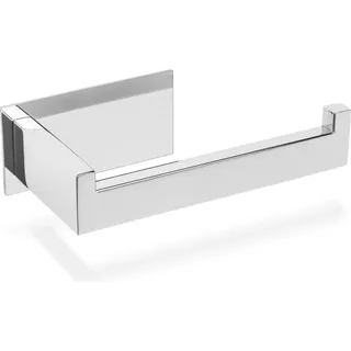 ECENCE Toilettenpapierhalter ohne Bohren selbstklebend Edelstahl 304 in Chrom Klopapierhalter Rollenhalter für Badezimmer, eckiges Design