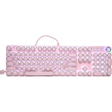 Mechanische Gaming Tastatur,QWERTY Kabelgebundene Tastatur mit Linearer Aktion,PC Gaming Tastatur von 9 Verschiedene beleuchtete Modi,104 Tasten Mechanische Tastatur für PC Gamer und Arbeits,Rosa