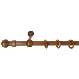 SN DECO GROUP Gardinenstange SN DECO GROUP "Ares" Gr. 1, braun (walnussfarben), L:120cm, Holzwerkstoff, Gardinenstangen, 28 mm, Holz, verschiedene Längen und Farben, Komplettset