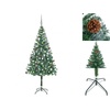 Künstlicher Weihnachtsbaum mit LEDs Kugeln Zapfen 180 cm