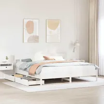 vidaXL Massivholzbett 180 x 200 cm Weiß