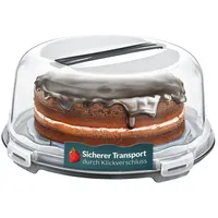 uandu home Kuchentransportbox Tortentransportbox mit Haube und Griff, Kuchenbehälter, Tortenbehälter, (Tortentransportbox mit Haube und Griff, BPA Frei Tortenbehälter), Dishwasher Safe schwarz