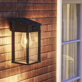 Philips Außenwandleuchte Solar 28,0 cm Glas Kunststoff Metall inkl. Bewegungsmelder schwarz