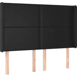 vidaXL Boxspringbett mit Matratze & LED Schwarz 140x200 cm Kunstleder