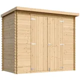 TIMBELA M310C1+M310G Gartenhaus Holz 2,63 m2 Aus Kiefer/Fichte, Geräteschuppen 19 mm Wandstärke, Gerätehaus Holz für Gartenwerkzeug, Fahrradschuppen mit imprägniertem Holzboden